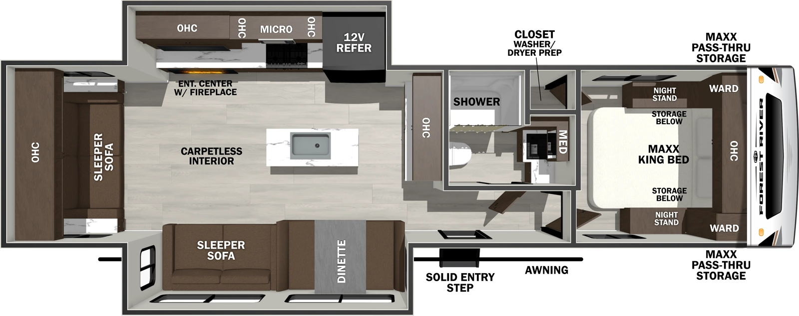 Wildcat Travel Trailers 278RLX Floorplan